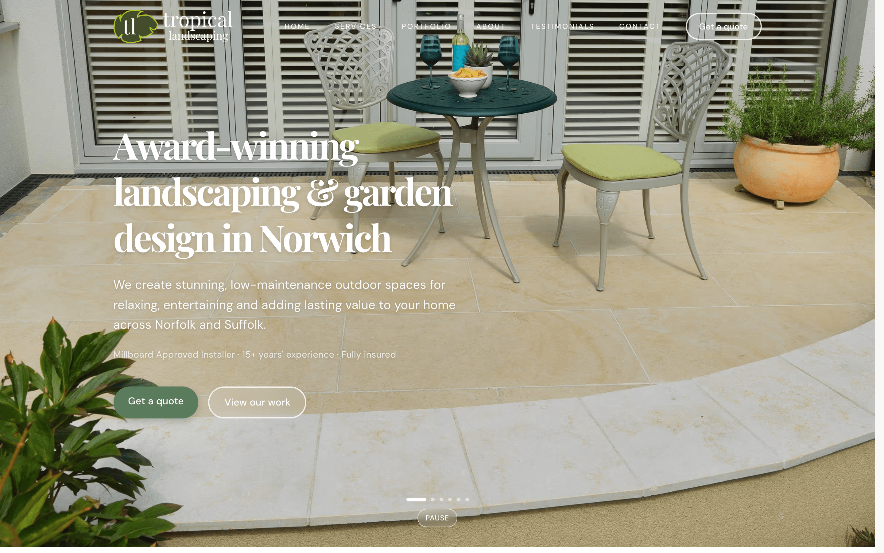 Tropical Landscaping Ltd website homepage