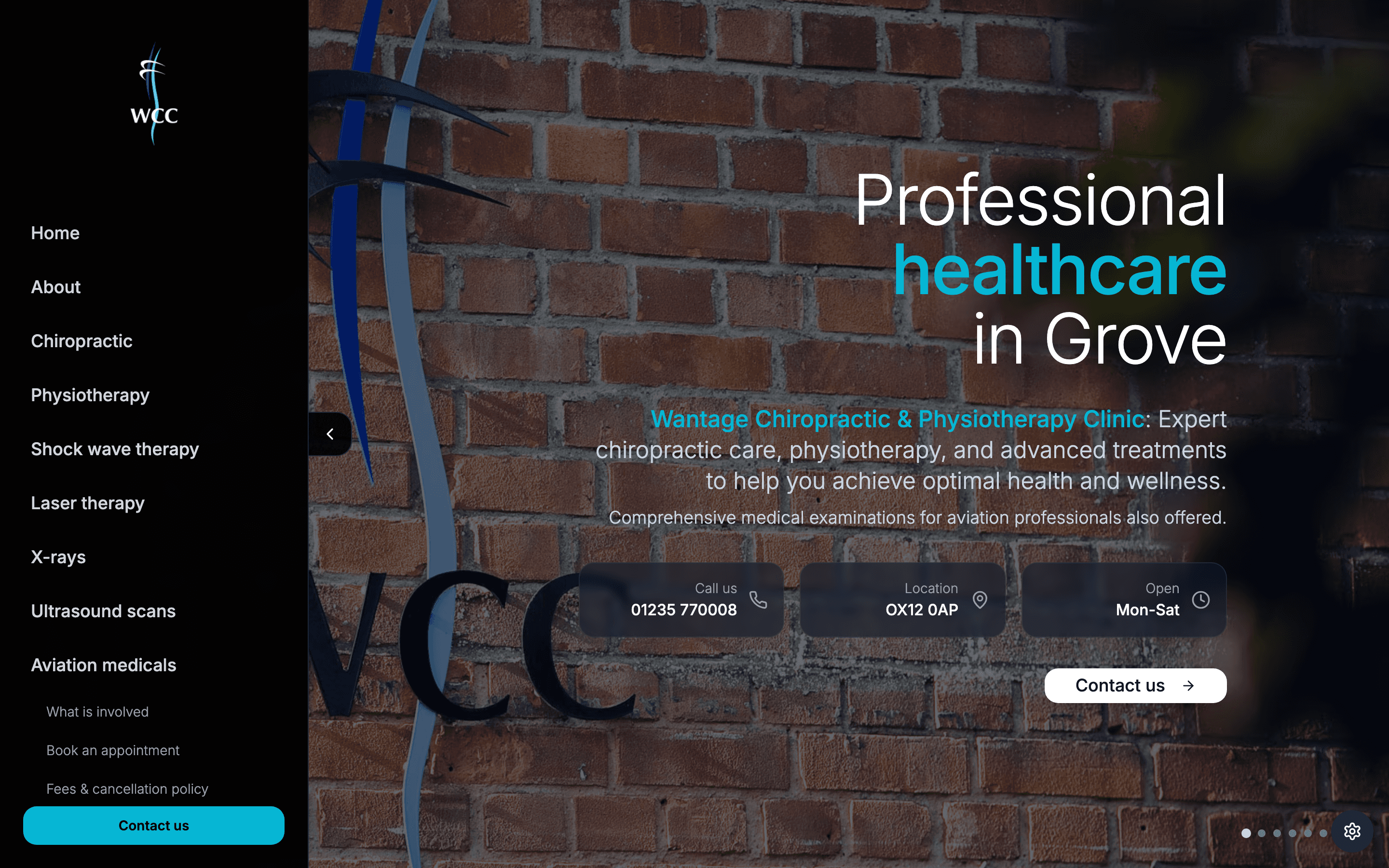 Wantage Chiropractic Clinic website homepage