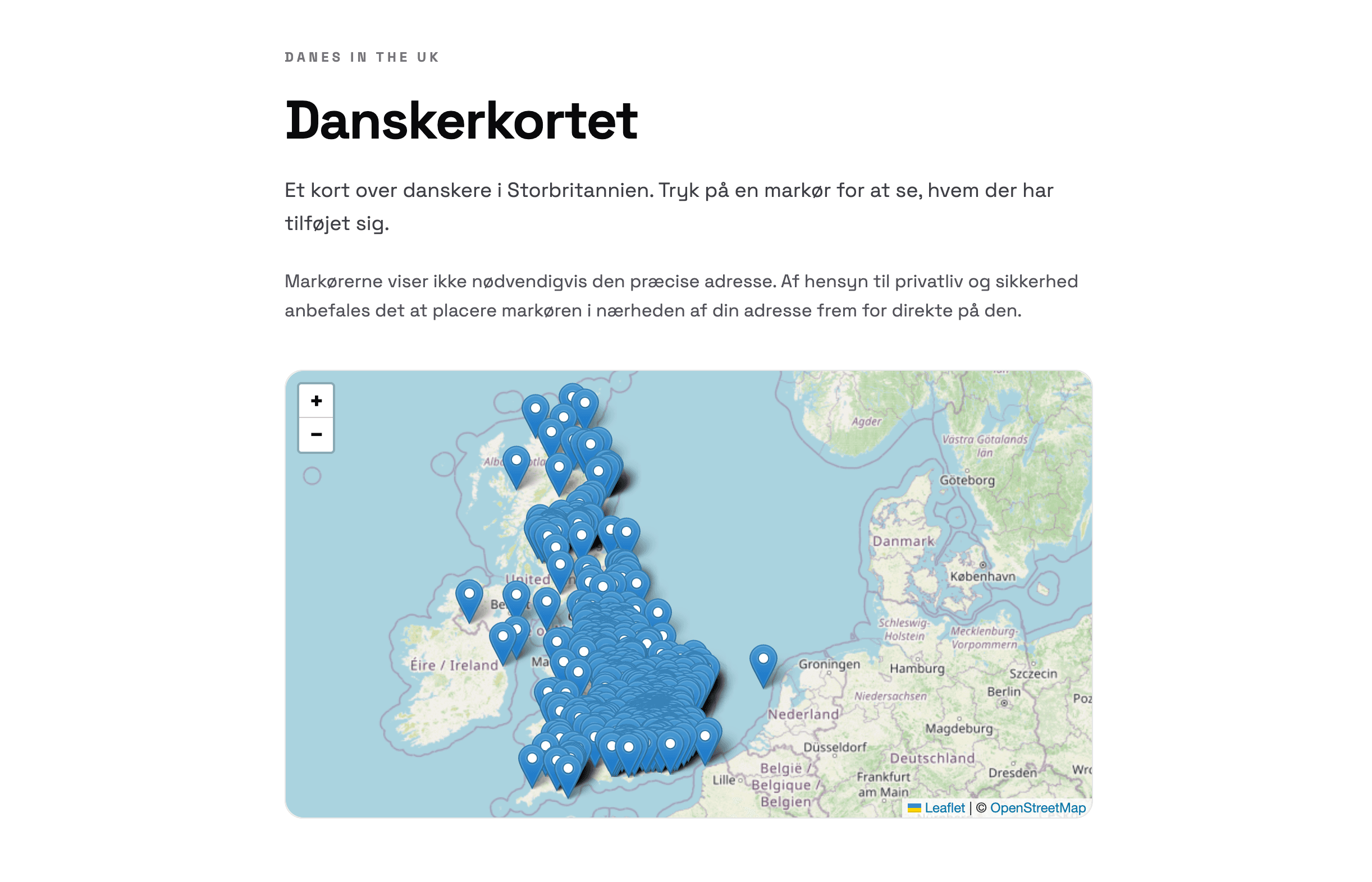 Danskerkortet interactive map